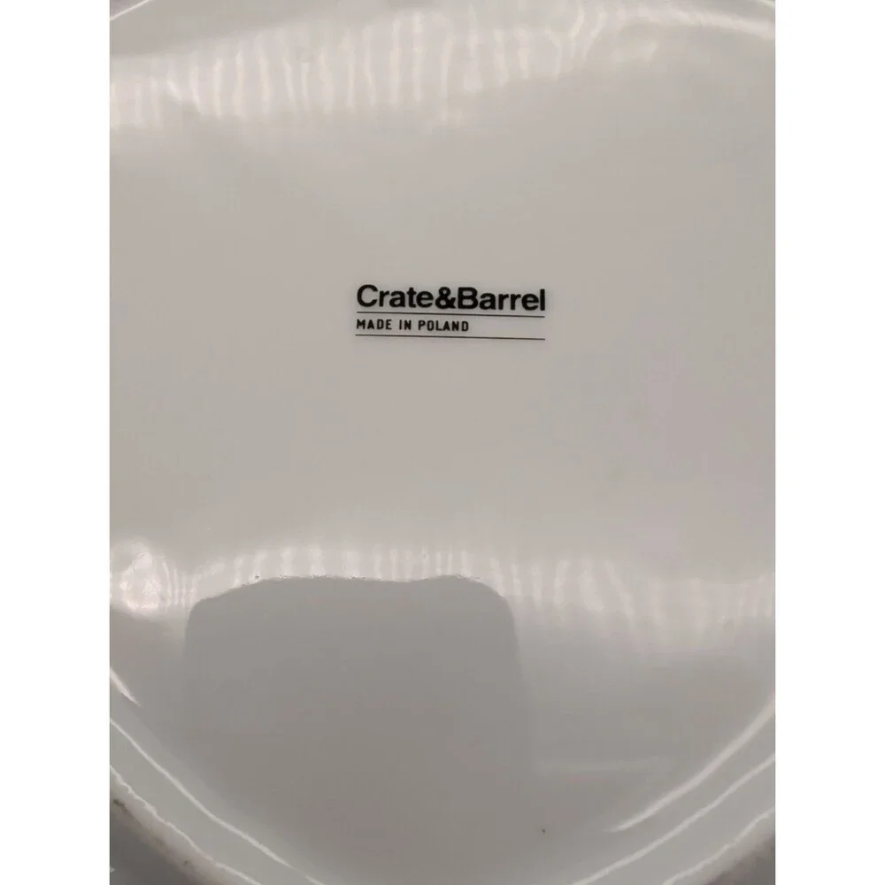 5 Crate & Barrel Soft Triangle Plates White Large 12